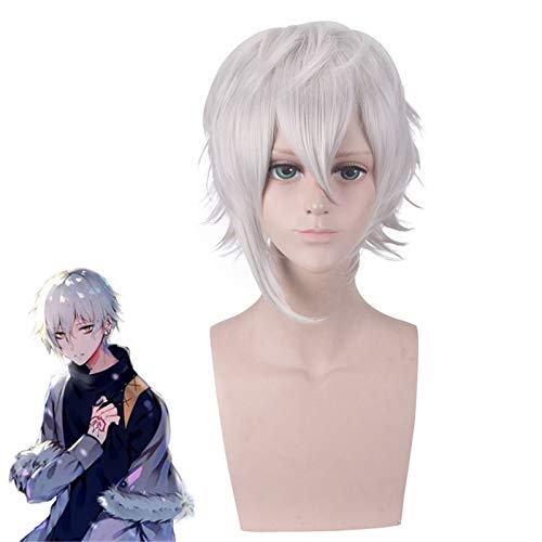 Schicksal Großauftrag Kadoc Zemlupus Silber Weiß Kurze Perücke Cosplay Kostüm FGO Hitzebeständiges Kunsthaar Männer Frauen Frauen Cosplay Perücken PL-130 von EQWR