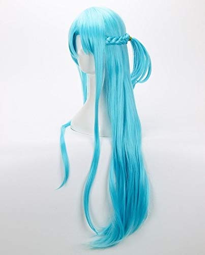 Schwertkunst Online Yuuki Asuna Yuki Asuna Perücke Geflochtene blau gestylte synthetische Haare Cosplay Perücke + Perücke Kappe als das Bild von EQWR