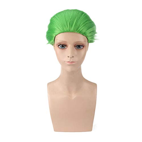 Selbstmordkommando Die Joker Green Short Perücke Cosplay Kostüm Hitzebeständiges Kunsthaar Männer Frauen Cosplay Perücken von EQWR