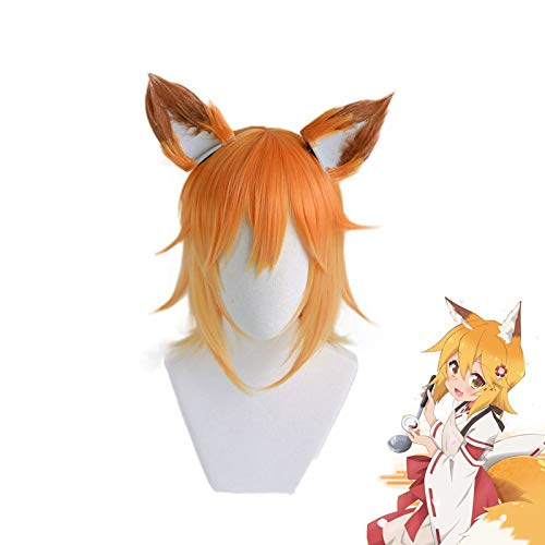 Sewayaki Kitsune keine Senko-san Senko Kurze Perücke Mit Ohren Cosplay Kostüm Hitzebeständiges Kunsthaar Männer Frauen Frauen Party Perücken C-365 von EQWR
