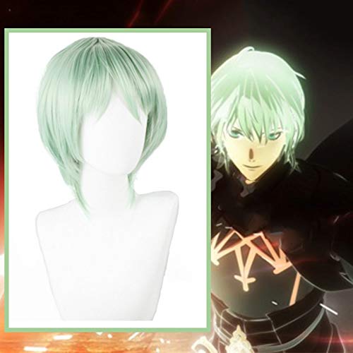 Spiel Feuer Emblem ThreeHouses Cosplay Perücken Byleth Cosplay Perücke Hitzebeständige synthetische Perücke Kurze grüne gerade Männer Anime Haare von EQWR