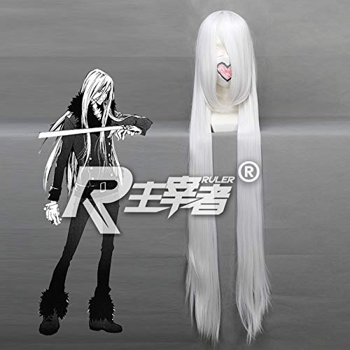 Superbia · Squalo Cosplay Perücke Lang Silber Gerade Hitzebeständige Faser Haare Peruca Anime Kostüm Perücken KUZZ2833 von EQWR