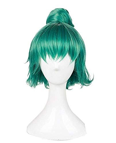 Tokyo Ghoul Sen Takatsuki Eto 30 cm kurze grüne hitzebeständige Cosplay-Kostümperücke mit Brötchen + Perückenkappe zeigen das Bild von EQWR
