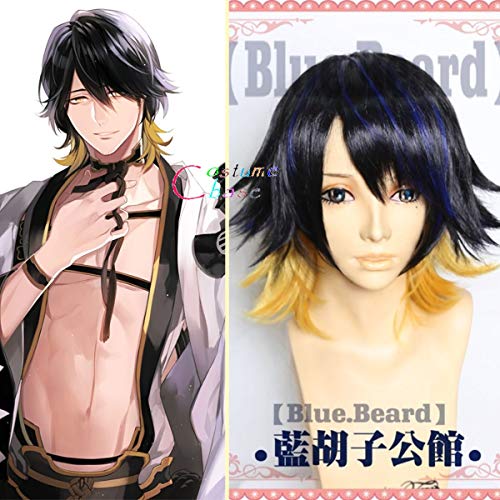 Touken Ranbu Online Nagasone Kotetsu Mischfarbe Kurzes hitzebeständiges Kunsthaar Kopfbedeckungen Halloween Cosplay + Kostenlose Perückenkappe von EQWR