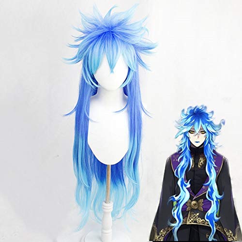 Twisted-Wonderland Idia Leichentuch Cosplay Perücken Blau Gemischte lange hitzebeständige synthetische Haarperücke + freie Perückenkappe von EQWR