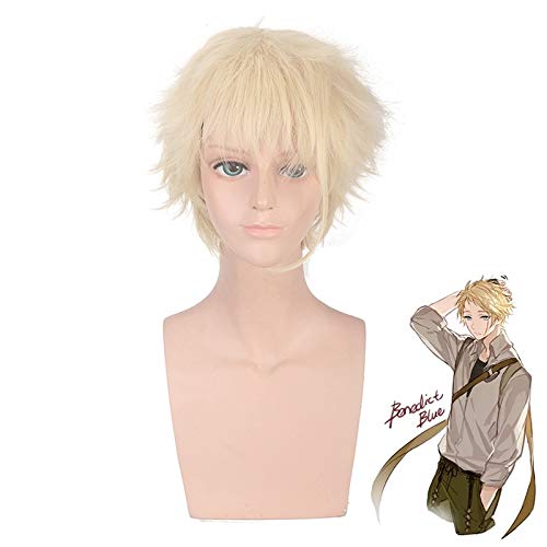 Violetter Evergarden Gilbert Benedict Blaue Cosplay Perücke Beige Hitzebeständige synthetische Haare Perucas Perücken für Männer PL-272 von EQWR