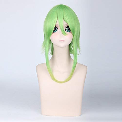 Vocaloid Gumi Megpoid Goldgrün Ombre Kurz geschichtete flauschige synthetische Haare Cosplay Perücken für Party + Free Perücke Cap 2 von EQWR