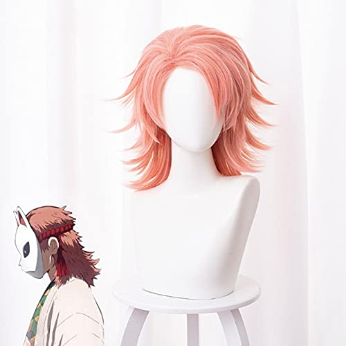 Wig for Anime Comic Cosplay Perücken Sabito Cosplay Perücke Synthetische Perücke Haare Orange Kurze Männer Perücken von EQWR