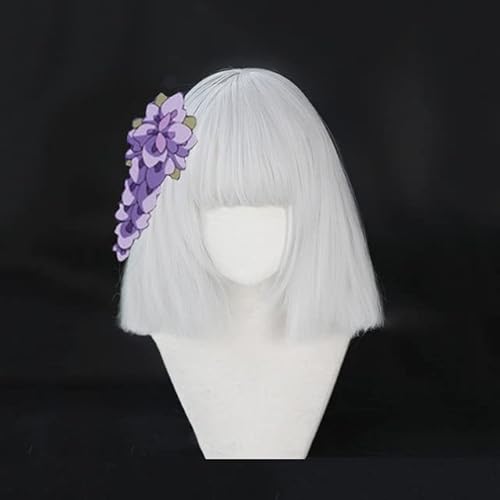 Wig for Anime Comic Cosplay Perücken Ubuyashiki Hinaki Kiriya Cosplay Perücke Hitzebeständige Synthetische Perücke Weiß von EQWR