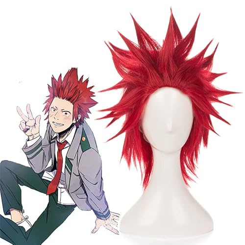 Wig for Anime Cosplay Perücken Kirishima Eijiro Cosplay Perücke Halloween Party Boku no Hero Academia Synthetische Perücke von EQWR