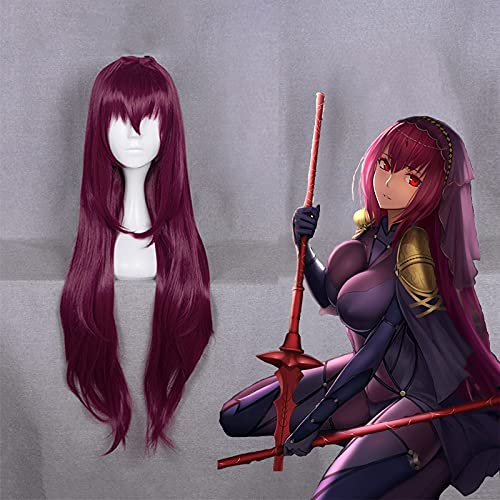 Wig for Anime Fate Grand Order Cosplay Perücken Scathach Cosplay Perücke Frauen Perücke Haar Halloween Party Hitzebeständige Synthetische Perücke von EQWR