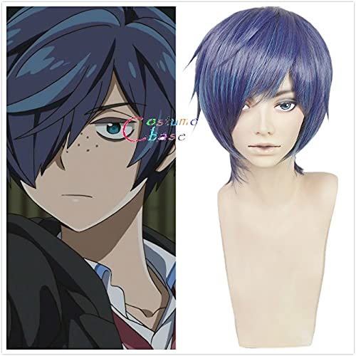 Wig for Anime Sarazanmai Toi Kuji Light Purple Mixed Short Synthetisches Haar Cosplay Perücke + Gratis Perückenkappe von EQWR