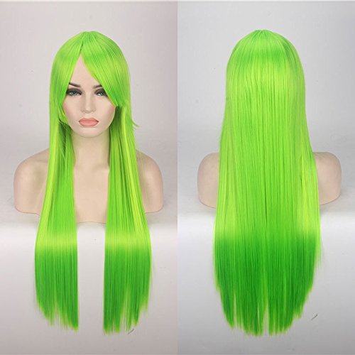 Wig for Anime Wigs Cosplay Christmas Cosplay Wig Color Anime Wig Long Hair Style Headgear 80Cm Straight Hair Color: 80Cm Apple Green K026-11 von EQWR