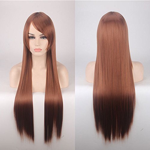 Wig for Anime Wigs Cosplay Christmas Cosplay Wig Color Anime Wig Long Hair Style Headgear 80Cm Straight Hair Color: 80Cm Brown K026-13 von EQWR