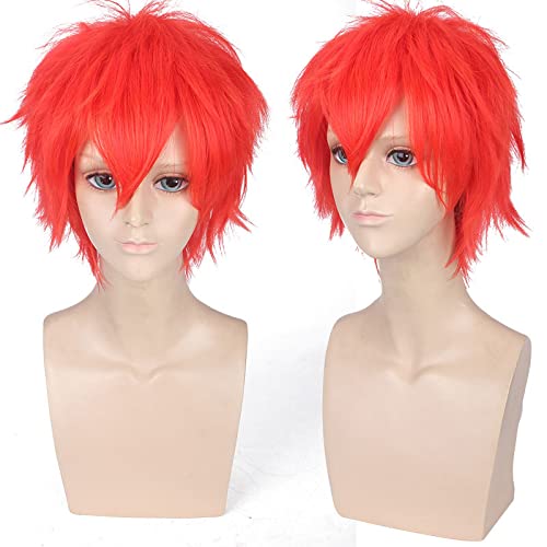 Wig for Anime Wigs Cosplay Christmas Cosplay Wig Idolish7 Four-Leaf Ring Small Bird Swim Spinning Nine Ten Tian Nanase Lu Reverse Curled Short Hair Color:Pl-656 Nanase Lu von EQWR