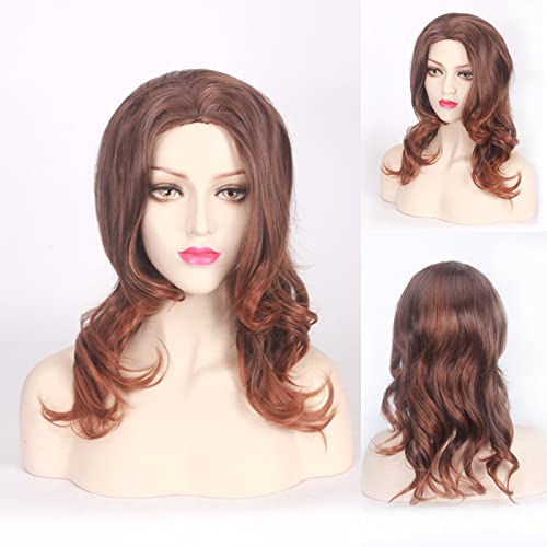 Wig for Anime Wigs Cosplay Christmas Style Ladies Wig Wig Medium Length Curly Hair Center Split Fashion Wig Pony Hair Set Color:Pl-591 von EQWR
