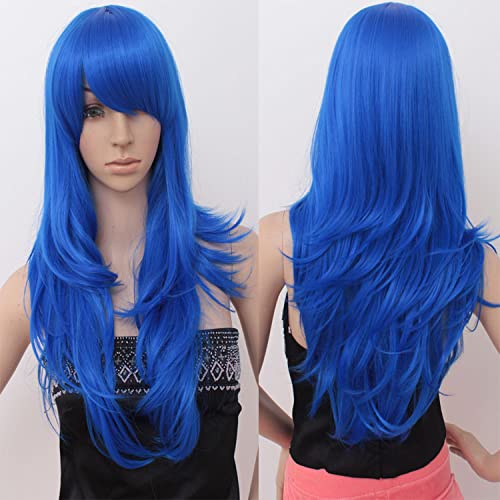 Wig for Carnival Nightlife CluI Party Dress Up Wig Cos Anime Wig 70Cm Long Curly Hair Cosplay Color Stage Headgear Color: Blue K048-11 Wig for Carnival Nightlife CluI Party Dress Up Wig Cos Anime Wig 70Cm Long Curly Hair Cosplay Color Stage Headgear Color: Blue K048-11 von EQWR