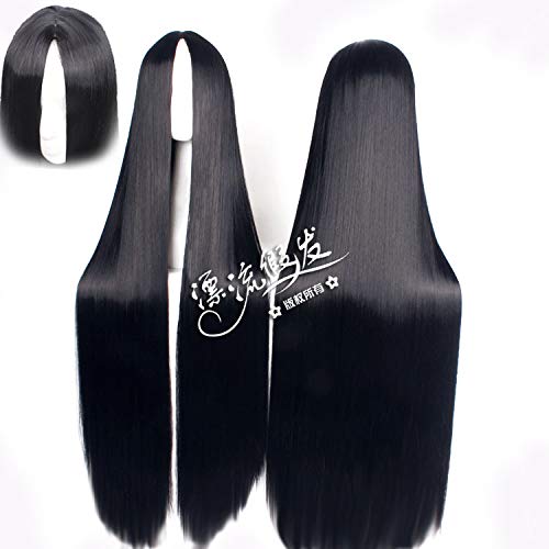 Wig for Carnival Nightlife CluI Party Dress Up Wig Cos Wig, Black Long Straight Hair, Mid-Point Costume Anime, The Same Style Of Unisex Cosplay Costume Wig Color:Pl-662 Mid-Point 150Cm von EQWR