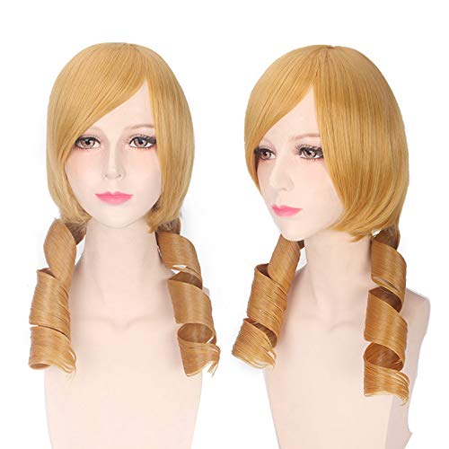 Wig for Carnival Nightlife CluI Party Dress Up Wig Cosplay Wig Magic Girl Small Round Ba Asami Golden Curly Hair Cos Anime Wig 245 von EQWR