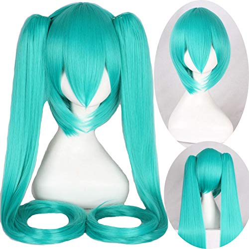 Wig for Carnival Nightlife CluI Party Dress Up Wig Miku Senbon Sakura Hatsune Snow Hatsune Sakura Hatsune Albino Hatsune Kamomori Sanae Cosplay Wig Color:Cy120-11 (Light Green) von EQWR