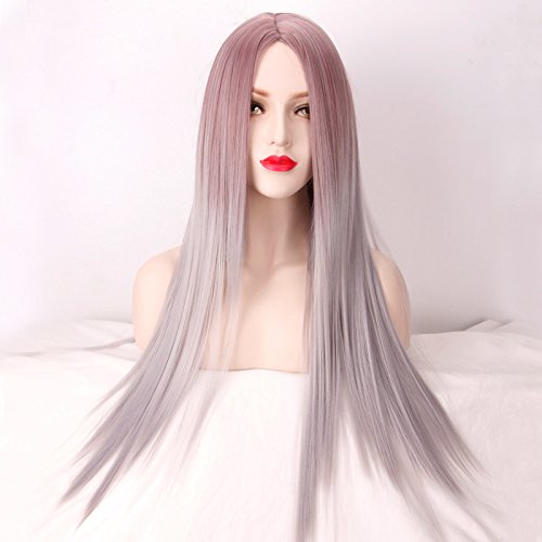 Wig for Carnival Nightlife CluI Party Dress Up Wig Taro Gradient Brown Long Straight Hair Cosplay Wig Anime Wig Product Pl-463 von EQWR