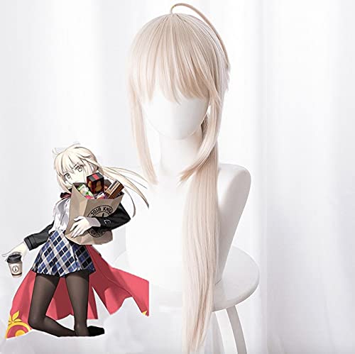 Wig for FGO Fate Grand Order 3th Cosplay Perücken Sabre Altria Pendragon Cosplay Perücken Hitzebeständige Synthetische Anime Cosplay Perücke Halloween von EQWR