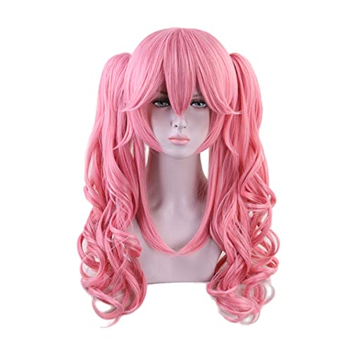 Wig for Fate Grand Order Tamamo no Mae Rosa gewellte lockige Pferdeschwänze Perücke Cosplay Kostüm Fate extra hitzebeständiges Haar Frauen Cosplay Perücken von EQWR