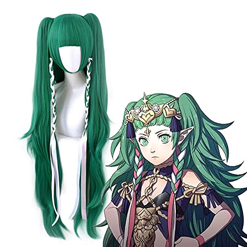 Wig for Game Fire Emblem ThreeHouses Cosplay Perücken Sothis Cosplay Perücke hitzebeständige synthetische Perücke lange grüne lockige Anime-Haare heiß von EQWR