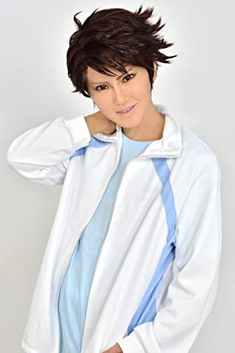 Wig for Haikyu!! Volleyball Oikawa Tooru Short Brown Shaggy Layered Cosplay Perücke Kunsthaar Haikyuu wie auf dem Bild von EQWR
