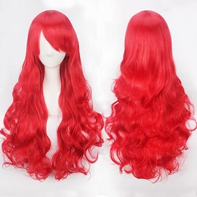 Wig for IHYAMS Anime Die kleine Meerjungfrau Prinzessin Ariel Cosplay Perücke Halloween Spielperücke Party Bühne Synthetisches rotes lockiges Haar Die kleine Meerjungfrau wie auf dem Bild von EQWR