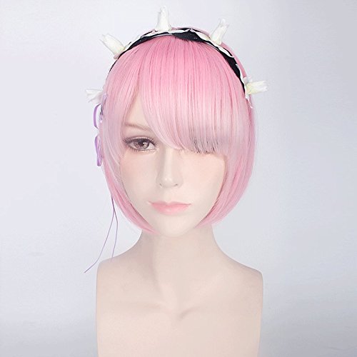 Wig for Life in a different world from scratch Ramremu cosplay wig color:PL-584-1【Pink】 von EQWR