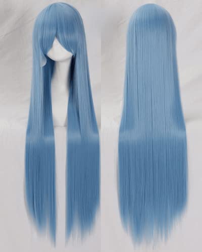 Wig for cosplay wig universal 100CM color long straight hair cos animation high temperature wire 099 color:rose net 027 [1 meter] von EQWR