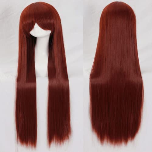 Wig for cosplay wig universal 100CM color long straight hair cos animation high temperature wire 099 color:rose net 032 [1 meter] von EQWR