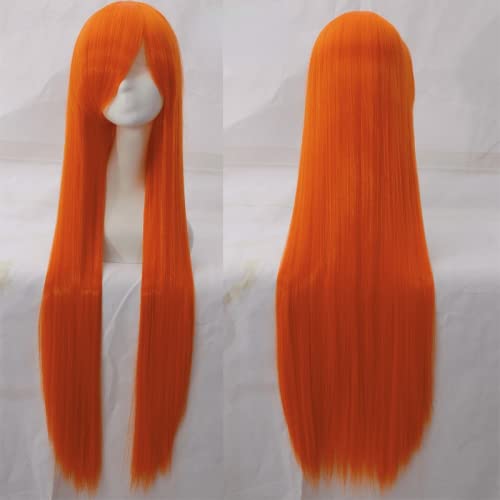 Wig for cosplay wig universal 100CM color long straight hair cos animation high temperature wire 099 color:rose net 071 [1 meter] von EQWR
