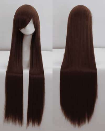 Wig for cosplay wig universal 100CM color long straight hair cos anime high temperature wire 099 color:rose net 007 [1 meter] von EQWR