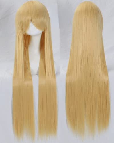 Wig for cosplay wig universal 100CM color long straight hair cos anime high temperature wire 099 color:rose net 020 [1 meter] von EQWR