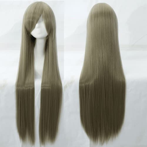 Wig for cosplay wig universal 100CM color long straight hair cos anime high temperature wire 099 color:rose net 042 [1 meter] von EQWR