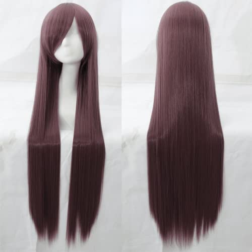 Wig for cosplay wig universal 100CM color long straight hair cos anime high temperature wire 099 color:rose net 045 [1 meter] von EQWR