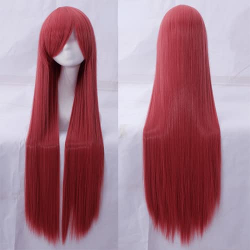 Wig for cosplay wig universal 100CM color long straight hair cos anime high temperature wire 099 color:rose net 047 [1 meter] von EQWR