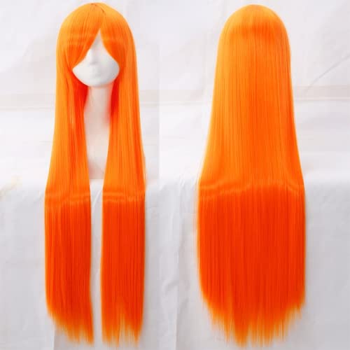 Wig for cosplay wig universal 100CM color long straight hair cos anime high temperature wire 099 color:rose net 077 [1 meter] von EQWR