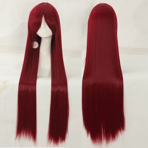 Wig for cosplay wig universal 100CM color long straight hair cos anime high temperature wire 099 color:rose net 079 [1 meter] von EQWR
