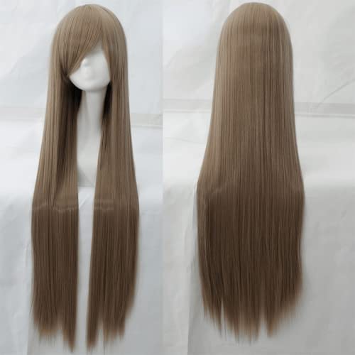 Wig for cosplay wig universal 100CM color long straight hair cos anime high temperature wire 099 color:rose net 081 [1 meter] von EQWR