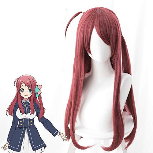Zombieland Saga Sakura Minamoto Cosplay Perücke Rot Langes glattes Haar Perücke Cosplay Kostümzubehör + Kostenlose Perückenkappe Einheitsgröße von EQWR