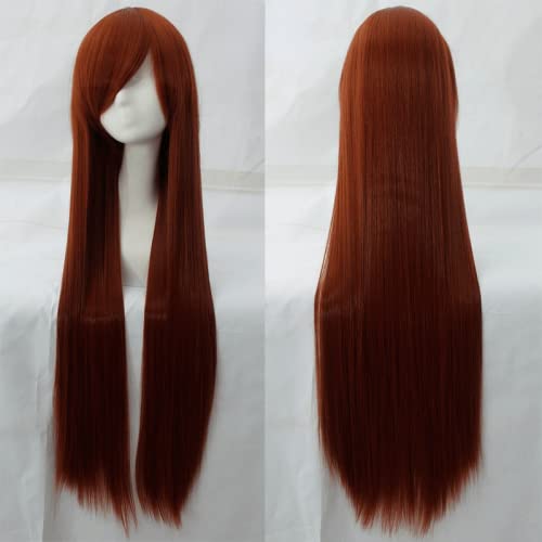 cosplay wig universal 100CM color long straight hair cos anime high temperature wire 099 color:rose net 040 [1 meter] von EQWR