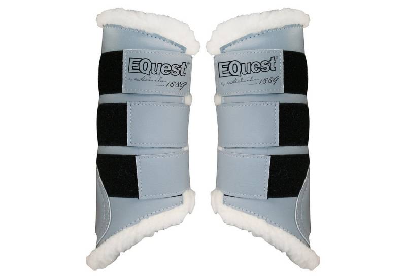 EQuest Gamaschen Softgamasche für Pferde, 2er Set - Grau/Weiß, M von EQuest