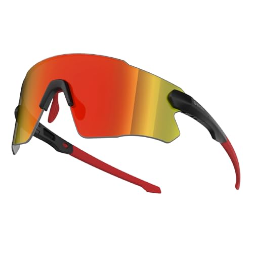 ER00 115 Leichte rahmenlose Sportbrille mit Rundum-Schutz für Damen und Herren – ideal für Radfahren Trailrunning Wandern Pickleball von ER00