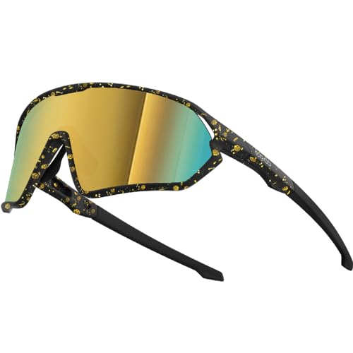 ER00 Eazyrun Polarisierte Sport-Sonnenbrille für Männer Frauen Jugendliche, Radfahren Laufen MTB Wandern Volleyball Skifahren 1206 von ER00