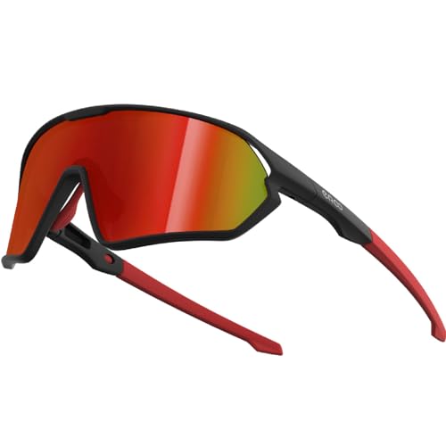 ER00 Eazyrun Polarisierte Sport-Sonnenbrille für Männer Frauen Jugendliche, Radfahren Laufen MTB Wandern Volleyball Skifahren 1206 von ER00
