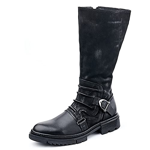 ERALP Mittelalterliche Wikinger Piraten Cosplay Stiefel Schuhe Festival LARP Schuhe Renaissance Ritter Prinz Schuhe Stiefel Frauen Männer Reiten Kostüm Stiefel,Schwarz,41 von ERALP