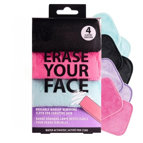 Danielle Creations Erase Your Face Umweltfreundliche, wiederverwendbare Make-up-Entferner-Tücher, Multipack, Box mit 4 hellen Danielle Creations Erase Your Face Umweltfreundliche, wiederverwendbare Make-up-Entferner-Tücher, Multipack, Box mit 4 hellen von ERASE YOUR FACE